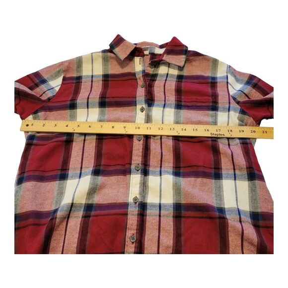 Old Navy Shirt Womens XS Red Plaid Button Up Oversized Long Sleeve Country - Picture 8 of 11